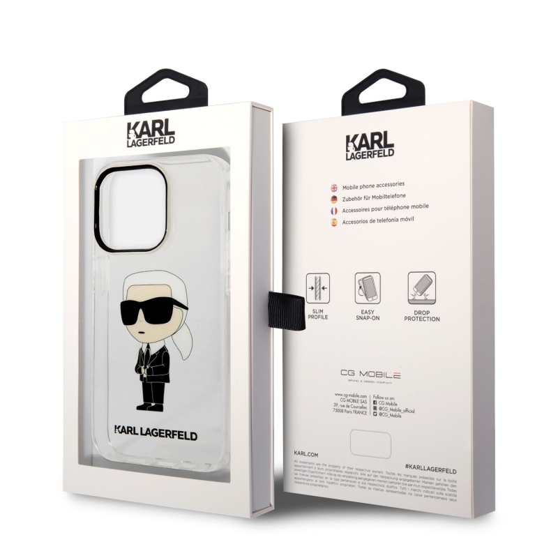 Karl Lagerfeld IML IML Ikonik NFT hátlap iPhone 14 Pro átlátszó borításhoz