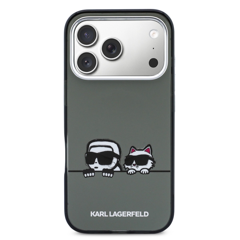 Karl Lagerfeld IML K&CH Heads logós MagSafe hátlap iPhone 17 Pro Max készülékhez, fekete