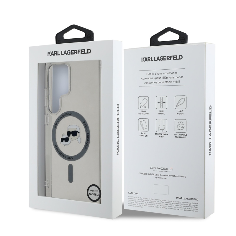 Karl Lagerfeld IML K&CH Heads MagSafe hátlap Samsung Galaxy S25 Ultra fekete