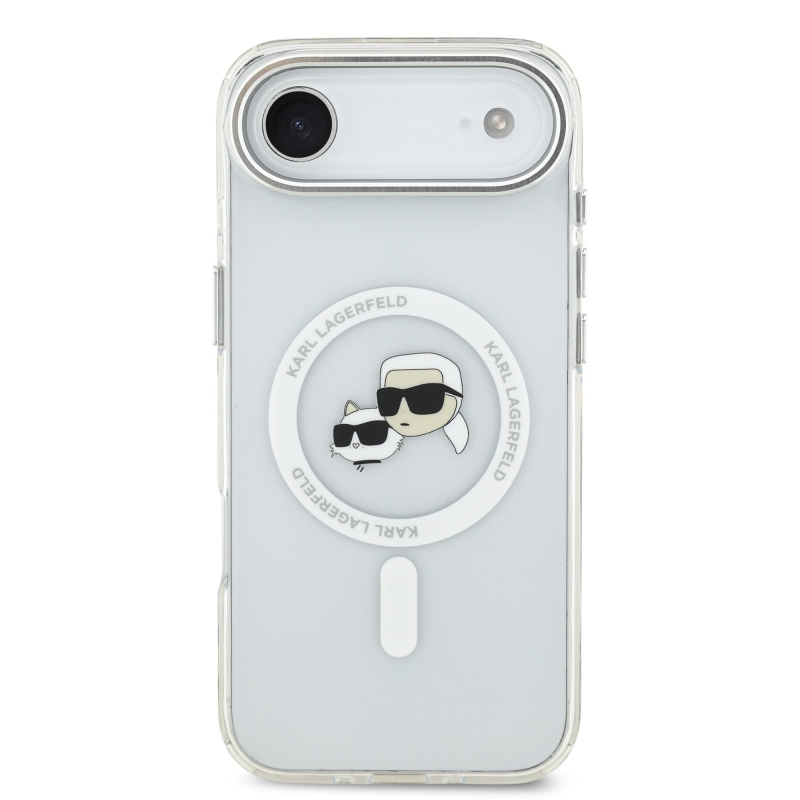 Karl Lagerfeld IML K&CH fejek fémkeret MagSafe hátlap iPhone Airhez átlátszó