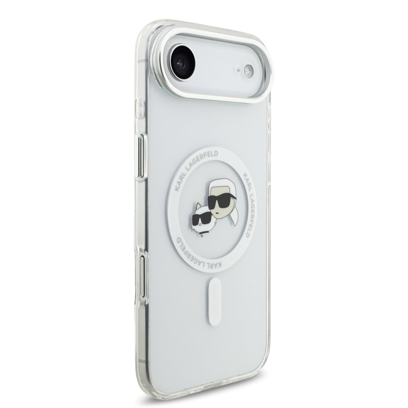 Karl Lagerfeld IML K&CH fejek fémkeret MagSafe hátlap iPhone Airhez átlátszó
