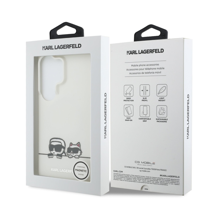 Karl Lagerfeld IML IML K&CH Peekaboo Logo mágneses hátlap Samsung Galaxy S26 Ultra White számára