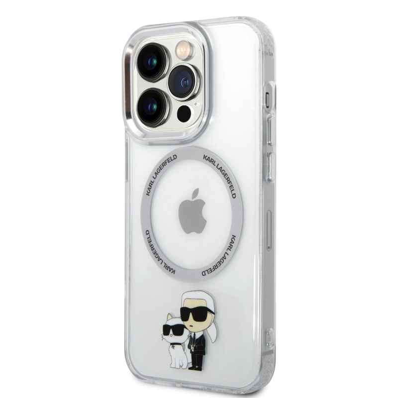 Karl Lagerfeld IML Karl és Choupette NFT MagSafe hátlap iPhone 15 Pro készülékhez - átlátszó