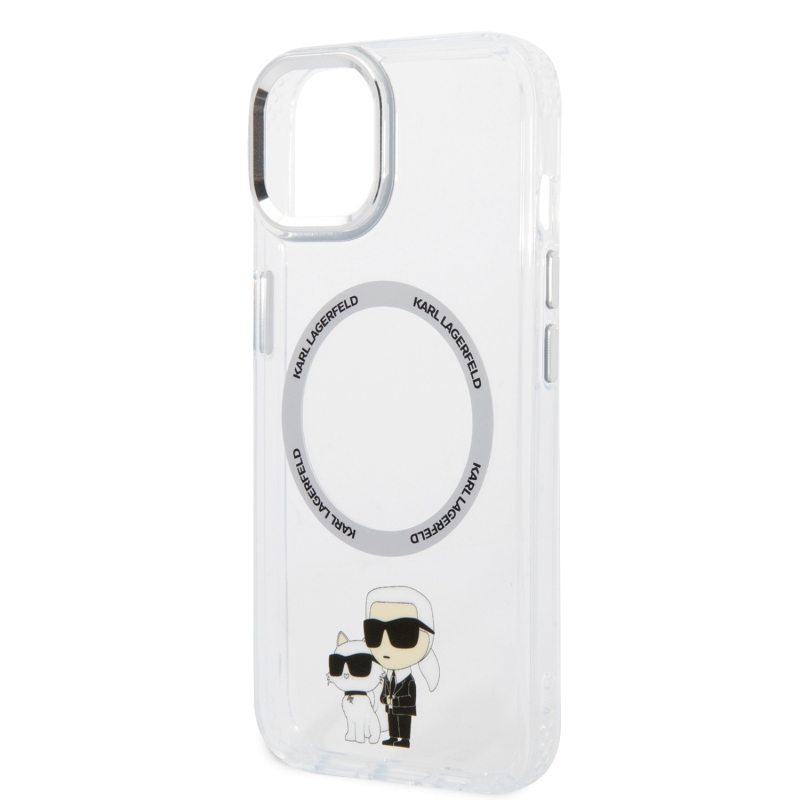 Karl Lagerfeld IML Karl és Choupette NFT MagSafe hátlap iPhone 15 készülékhez - átlátszó