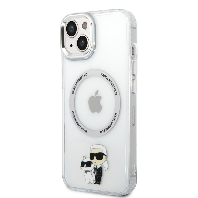 Karl Lagerfeld IML Karl és Choupette NFT MagSafe hátlap iPhone 15 készülékhez - átlátszó