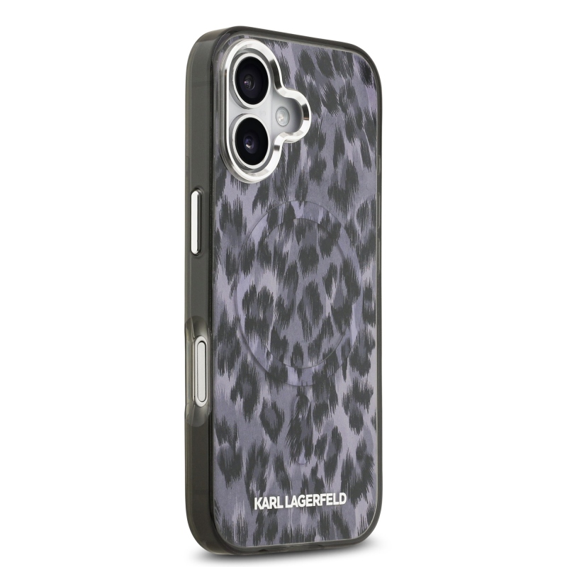 Karl Lagerfeld IML Leopard Leopard MagSafe hátlap iPhone 17 készülékhez Szürke