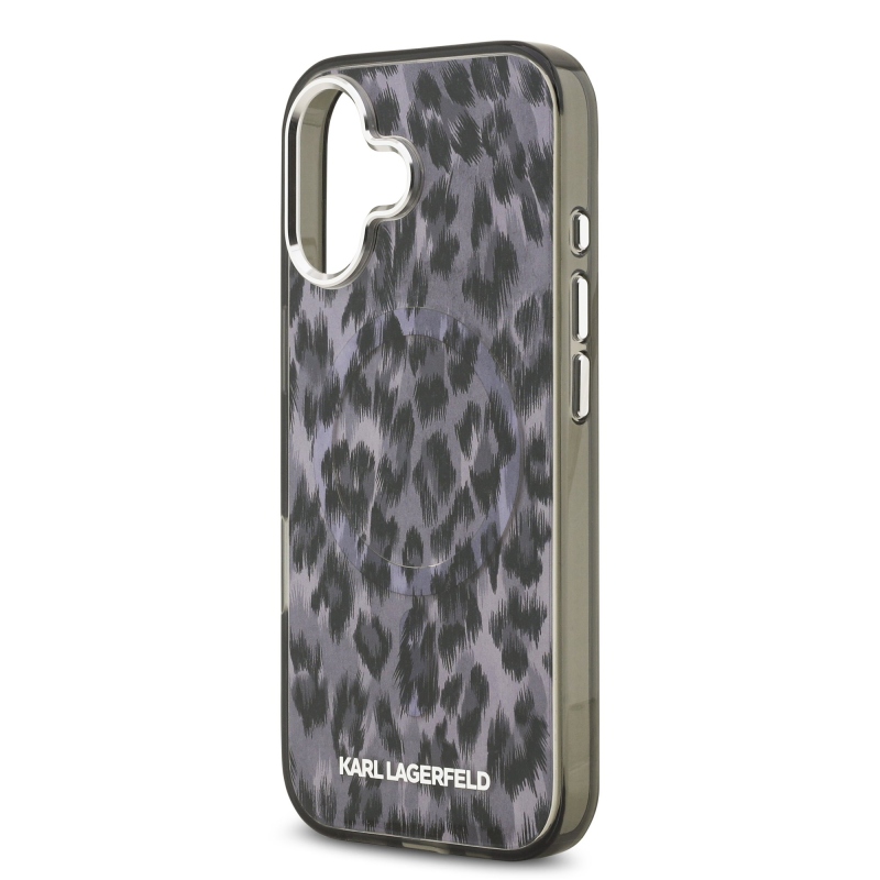 Karl Lagerfeld IML Leopard Leopard MagSafe hátlap iPhone 17 készülékhez Szürke