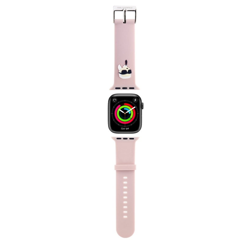 Karl Lagerfeld Karl Head Karl Head NFT szíj Apple Watch 42/44/45/46/49 rózsaszínű órához