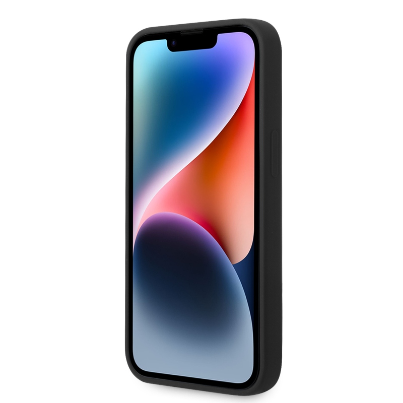 Karl Lagerfeld Liquid szilikon Karl Head hátlap iPhone 14 Plus készülékhez fekete