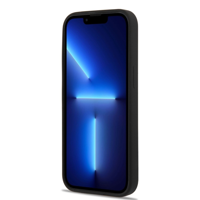 Karl Lagerfeld MagSafe Cover folyékony szilikon Karl és Choupette iPhone 14 Plus készülékhez fekete