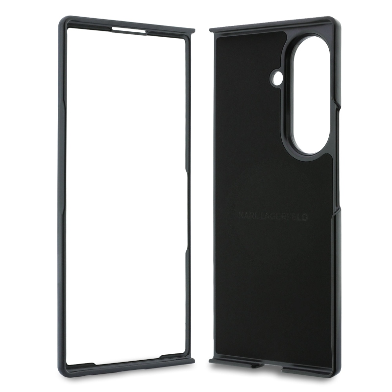 Karl Lagerfeld PU „Karl and Choupette Heads” mágneses hátlap a Samsung Galaxy Z Fold 8 Ultra Black készülékhez
