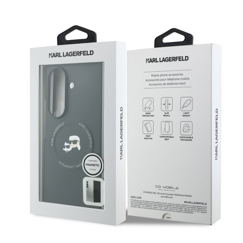Karl Lagerfeld PU „Karl and Choupette Heads” mágneses hátlap a Samsung Galaxy Z Fold 8 Ultra Black készülékhez
