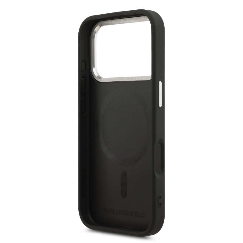 Karl Lagerfeld PU RSG Logo MagSafe hátlapi borító iPhone 17 Pro Fekete