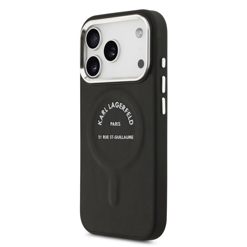 Karl Lagerfeld PU RSG Logo MagSafe hátlapi borító iPhone 17 Pro Fekete