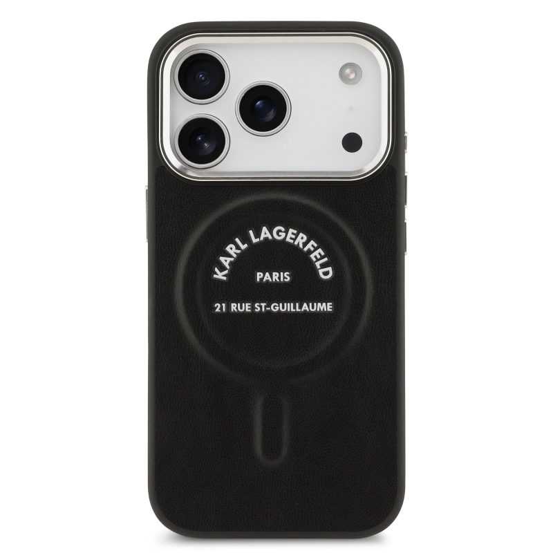 Karl Lagerfeld PU RSG Logo MagSafe hátlapi borító iPhone 17 Pro Fekete