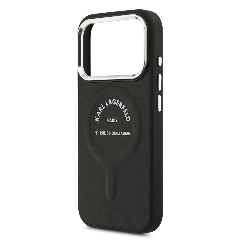 Karl Lagerfeld PU RSG logós MagSafe hátlap iPhone 17 Pro Maxhoz, fekete