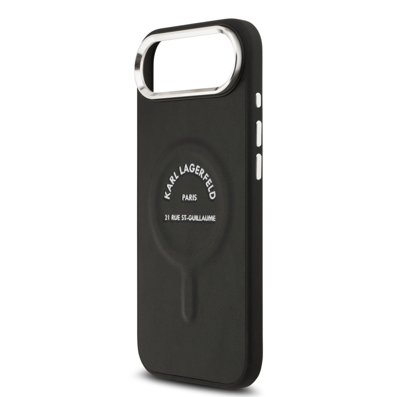 Karl Lagerfeld PU RSG Logo MagSafe hátlapi borító iPhone Air készülékhez Fekete
