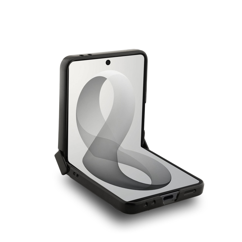 Karl Lagerfeld PU Saffiano Karl és Choupette hátsó tok a Samsung Galaxy Z Flip 8-hoz, fekete