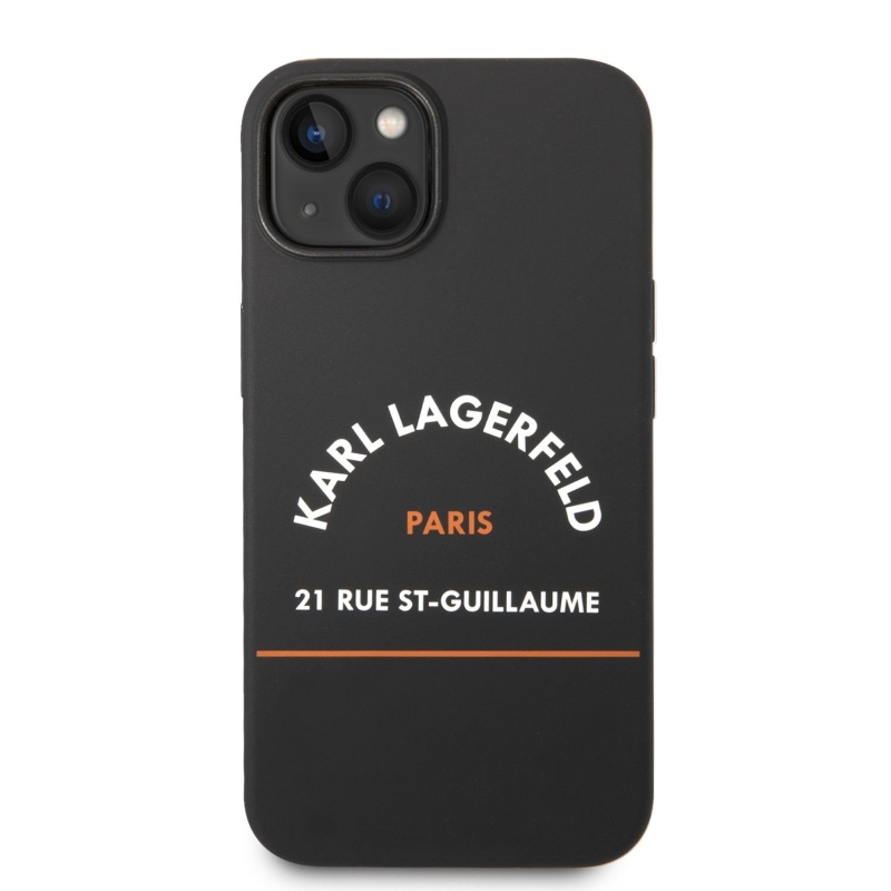 Karl Lagerfeld Rue St Guillaume hátsó borító iPhone 14 Plus készülékhez fekete