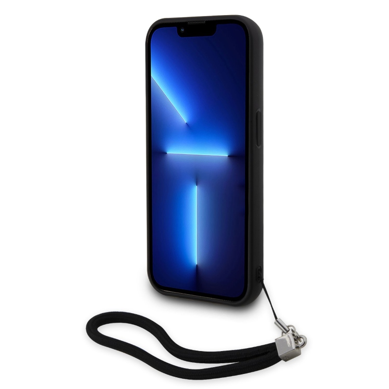 Karl Lagerfeld flitteres, fordítható hátlapi borító iPhone 13 Pro fekete/ezüsthöz