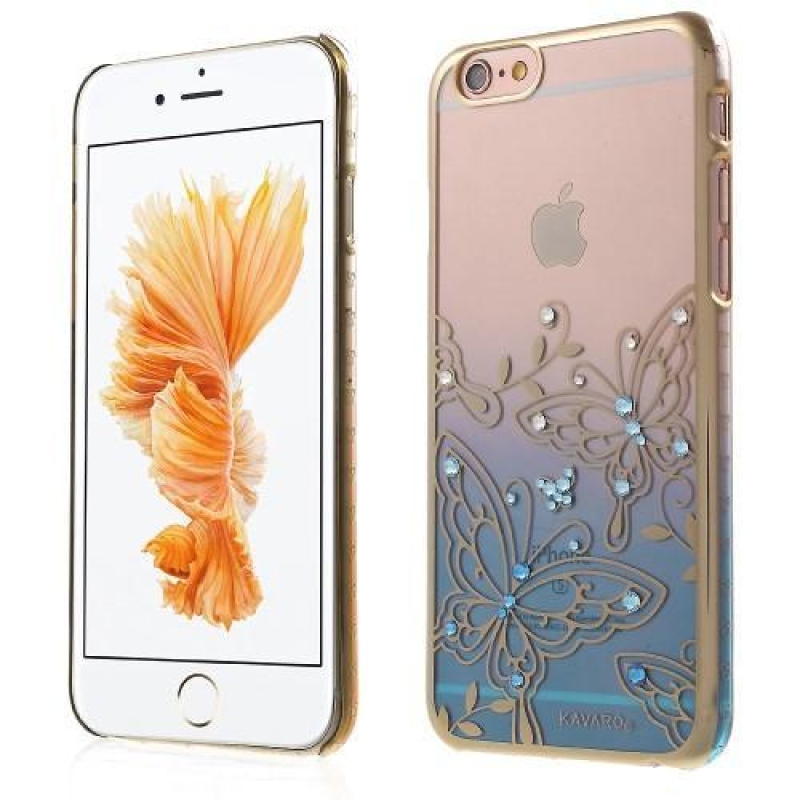 Kavo Swarovski műanyag tok díszítéssel iPhone 6s Plus és 6 Plus készülékhez - kék