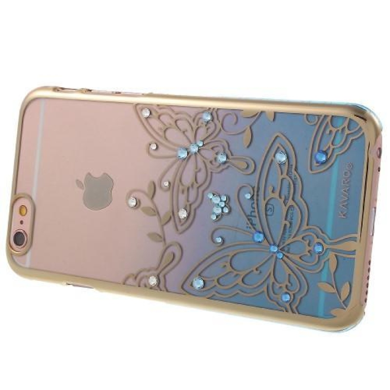 Kavo Swarovski műanyag tok díszítéssel iPhone 6s Plus és 6 Plus készülékhez - kék