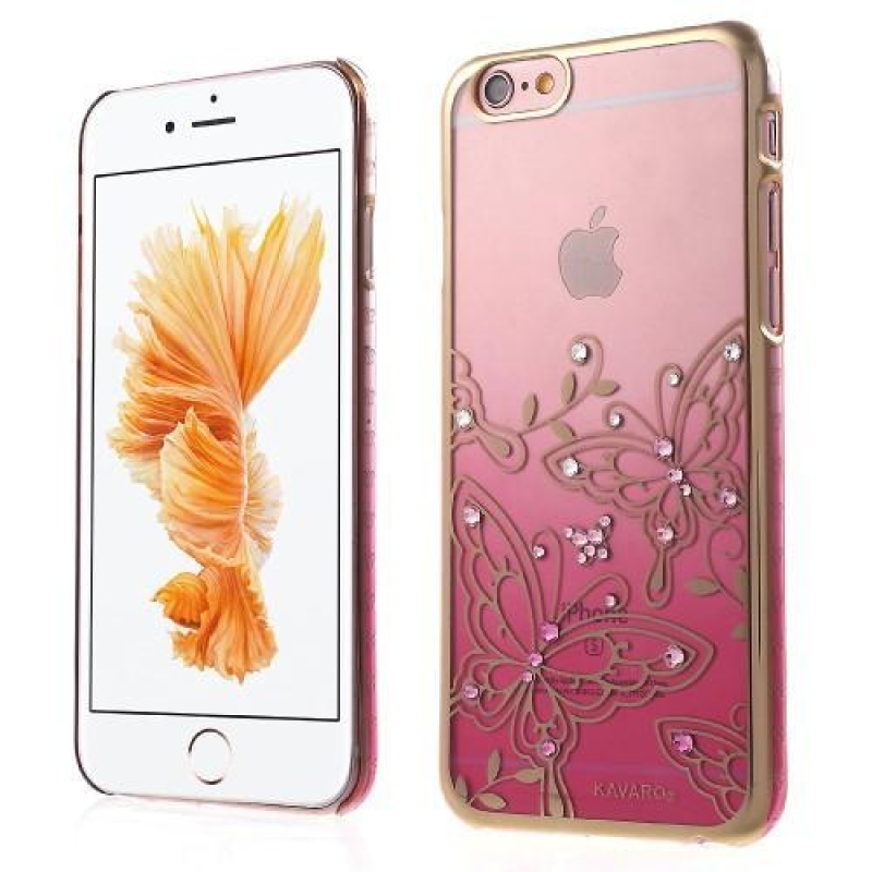 Kavo Swarovski műanyag tok díszítéssel iPhone 6s Plus és 6 Plus készülékhez - rózsaszín
