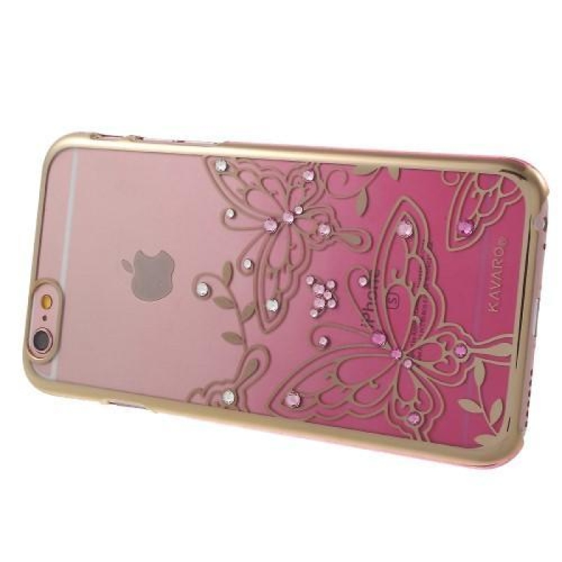 Kavo Swarovski műanyag tok díszítéssel iPhone 6s Plus és 6 Plus készülékhez - rózsaszín