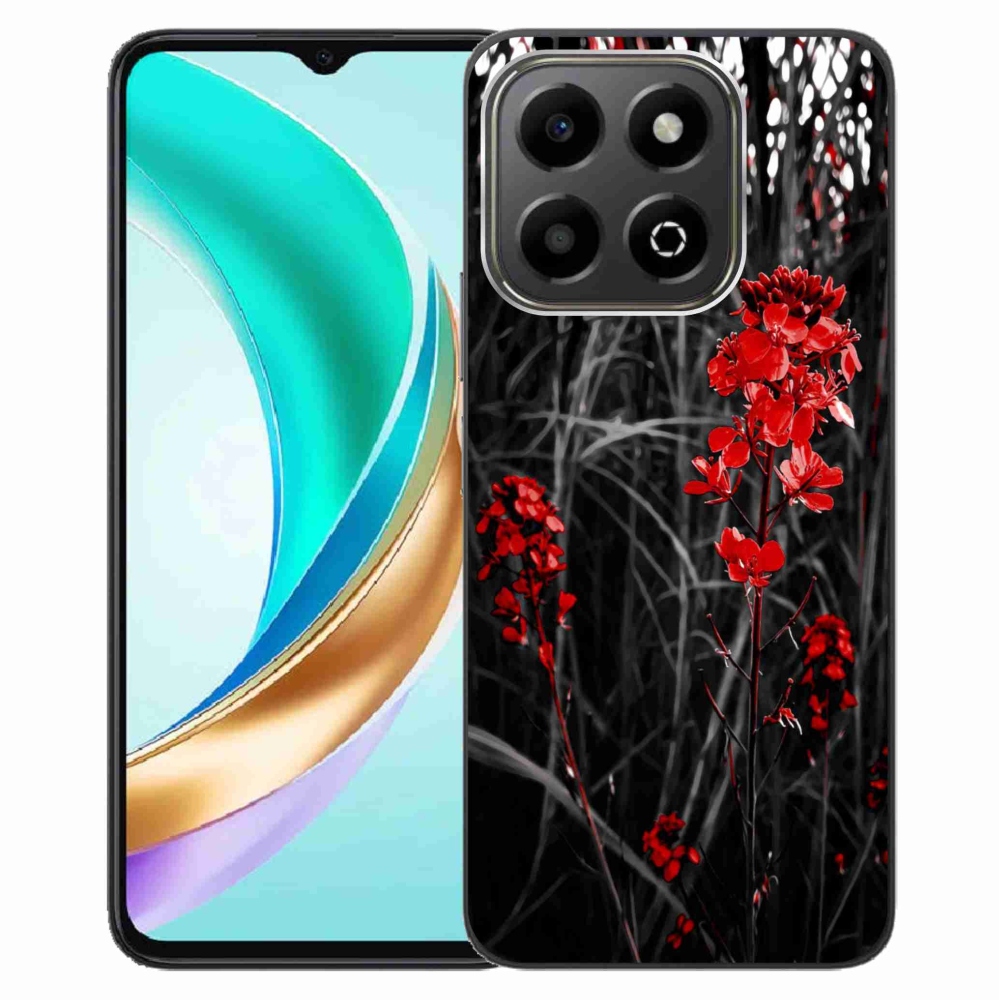 Gél borító mmCase a Honor X6b készülékhez - piros növény