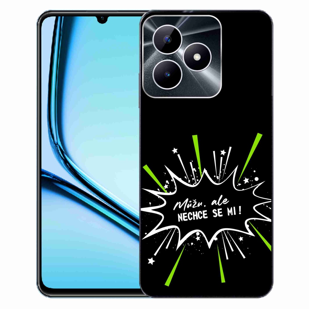 Gél borító mmCase a Realme Note 50 készülékhez - vicces szöveg 11 fekete háttér