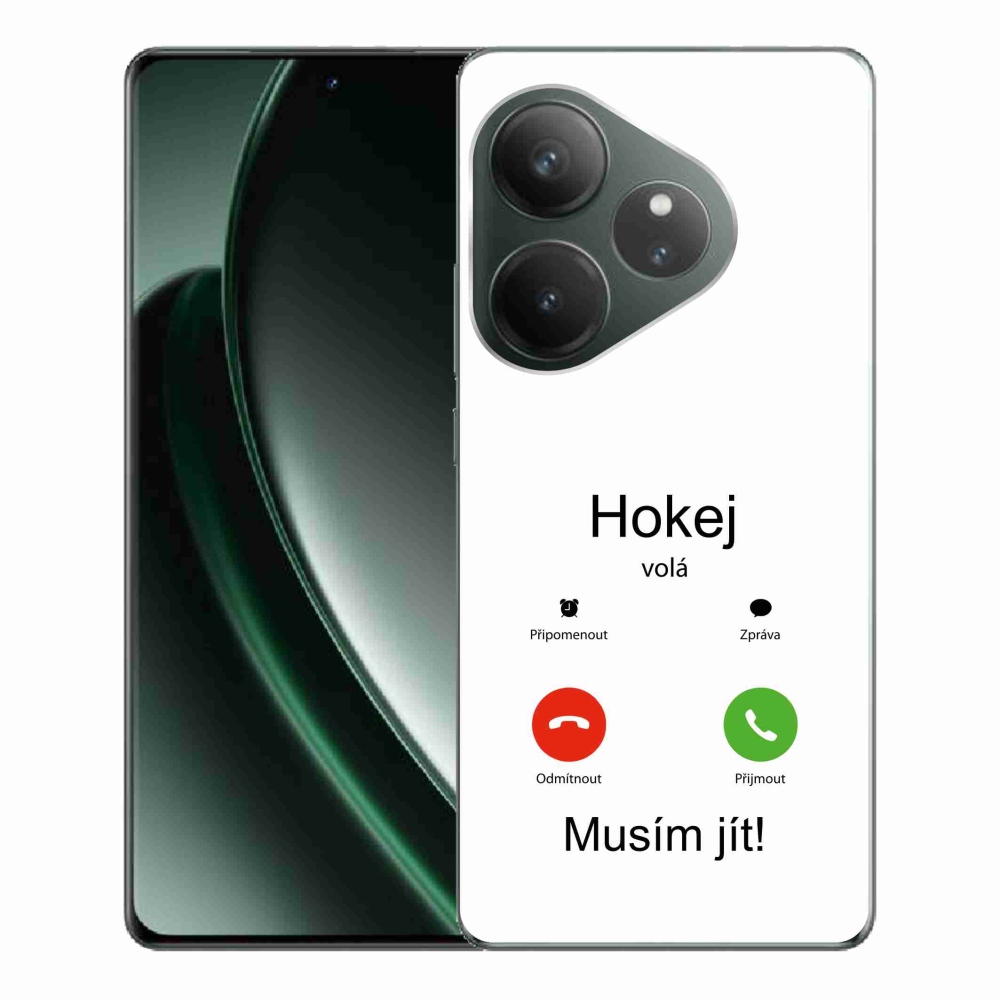 Gél borítás mmCase a Realme GT 6 5G/GT 6T 5G - hoki hívások fehér háttérrel