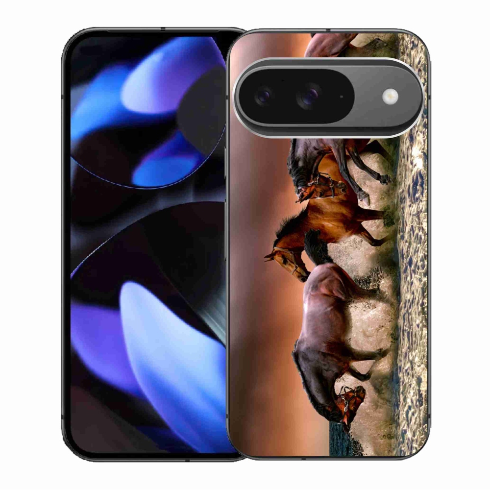Gél tok mmCase a Google Pixel 9/9 Pro számára - lovak 1