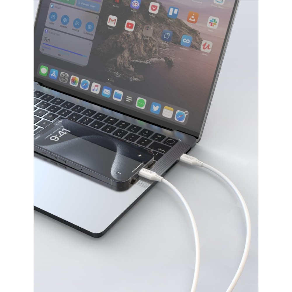 iPEAX TPU kábel USB-A / USB-C 1 m, USB 2.0 - fehér