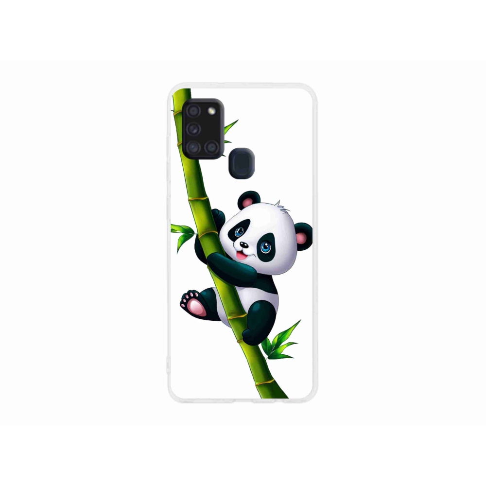 Gél borítás mmCase Samsung Galaxy A21s készülékhez - panda bambuszon
