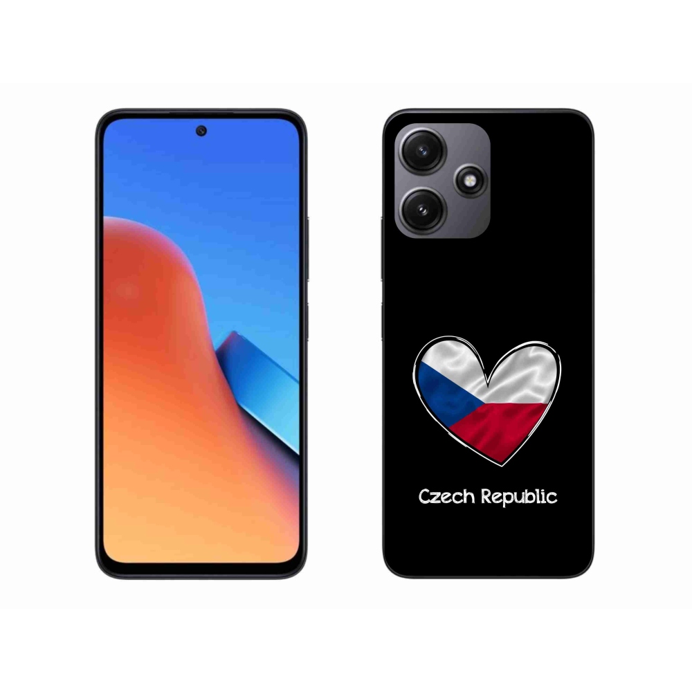 Gél borító mmCase a Xiaomi Redmi 12 5G-hez - zászlós szív fekete háttérrel