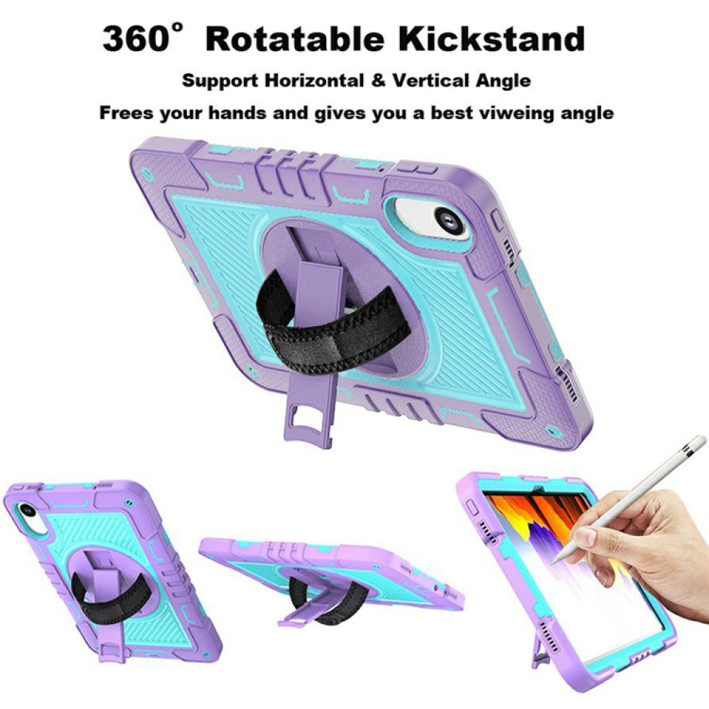 Strape tartós borító kézi fogantyúval és pánttal Xiaomi Redmi Pad 2 - lila/kék-zöld