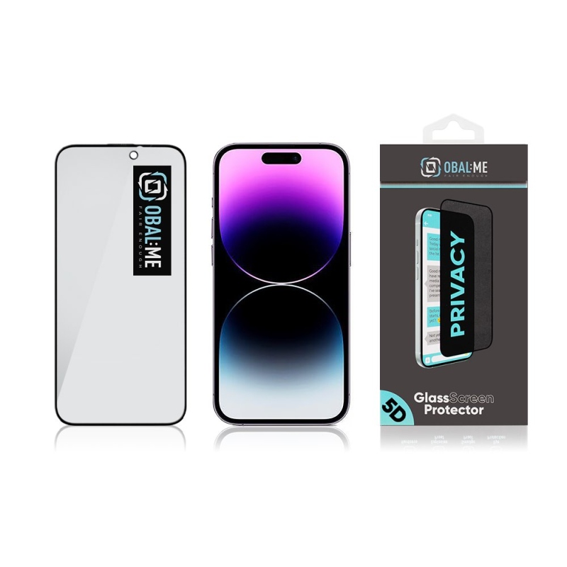 CSOMAG:ME Privacy 5D edzett üveg Apple iPhone 14 Pro Fekete