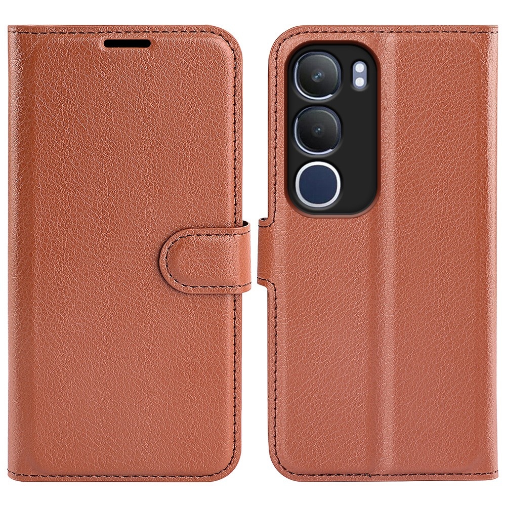 Litchi könyvtáska Vivo Y19s készülékhez - barna