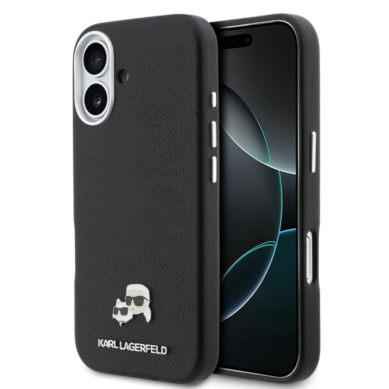 Karl Lagerfeld PU Karl és Choupette fejek Tű MagSafe hátlap iPhone 17 fekete