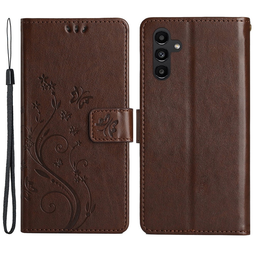 Virágok könyv tok Samsung Galaxy S23 FE készülékhez - barna