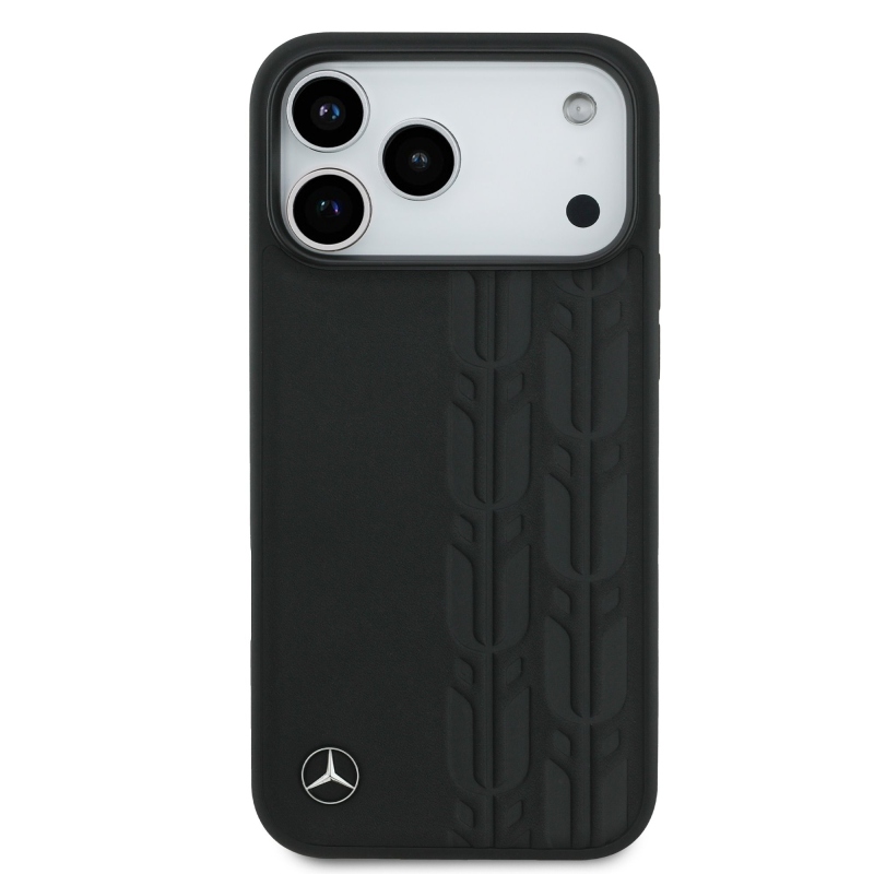 Mercedes Leather Laurel Leaves MagSafe hátlap az iPhone 17 Pro Max készülékhez Fekete