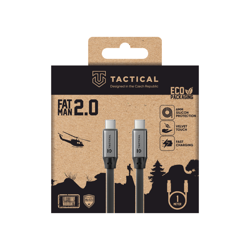 Tactical Fat Man 2.0 kábel USB-C/USB-C 1m szürke