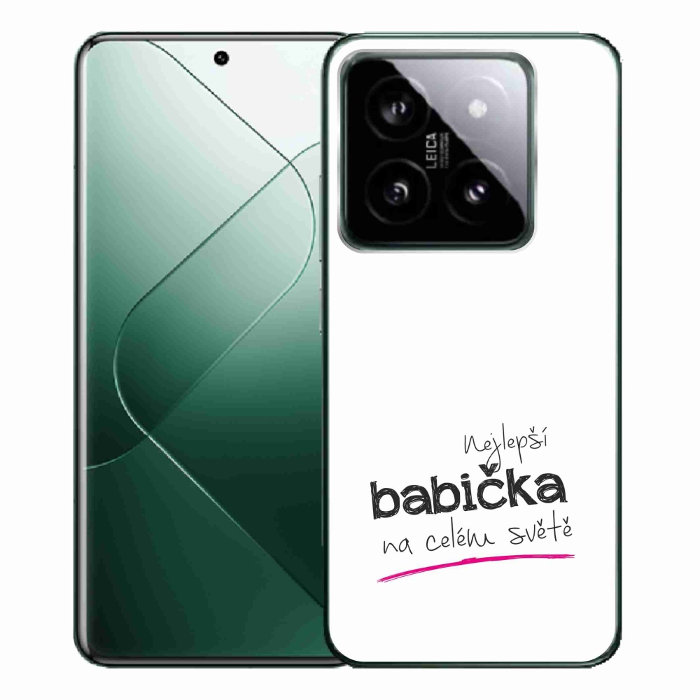 Gél borító mmCase a Xiaomi 14 Pro - a legjobb nagymama 4 fehér háttérrel