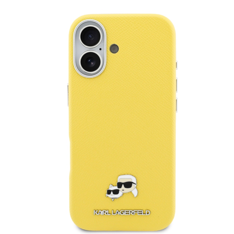 Karl Lagerfeld PU Karl és Choupette fejek tűk MagSafe hátlap iPhone 17 Sárga