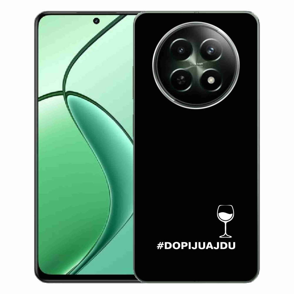 Gél borító mmCase a Realme 12 5G/12x 5G készülékhez - bor motívum fekete háttérrel