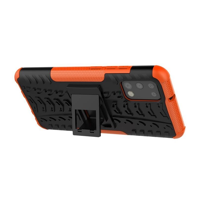 Rúgásálló hibrid borítás Samsung Galaxy A02s (164.2x75.9x9.1mm) - narancssárga