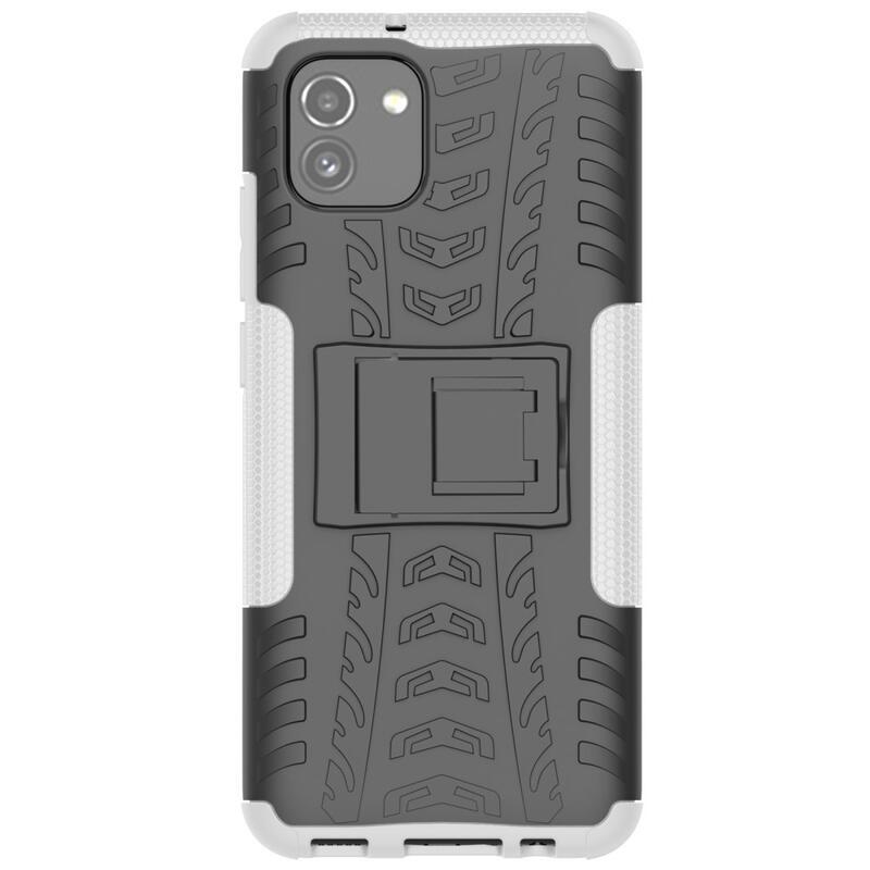 Kick tartós hibrid borítás Samsung Galaxy A03-hoz - fehér