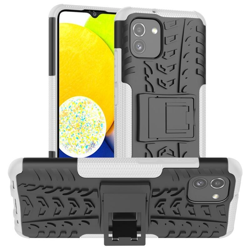 Kick tartós hibrid borítás Samsung Galaxy A03-hoz - fehér