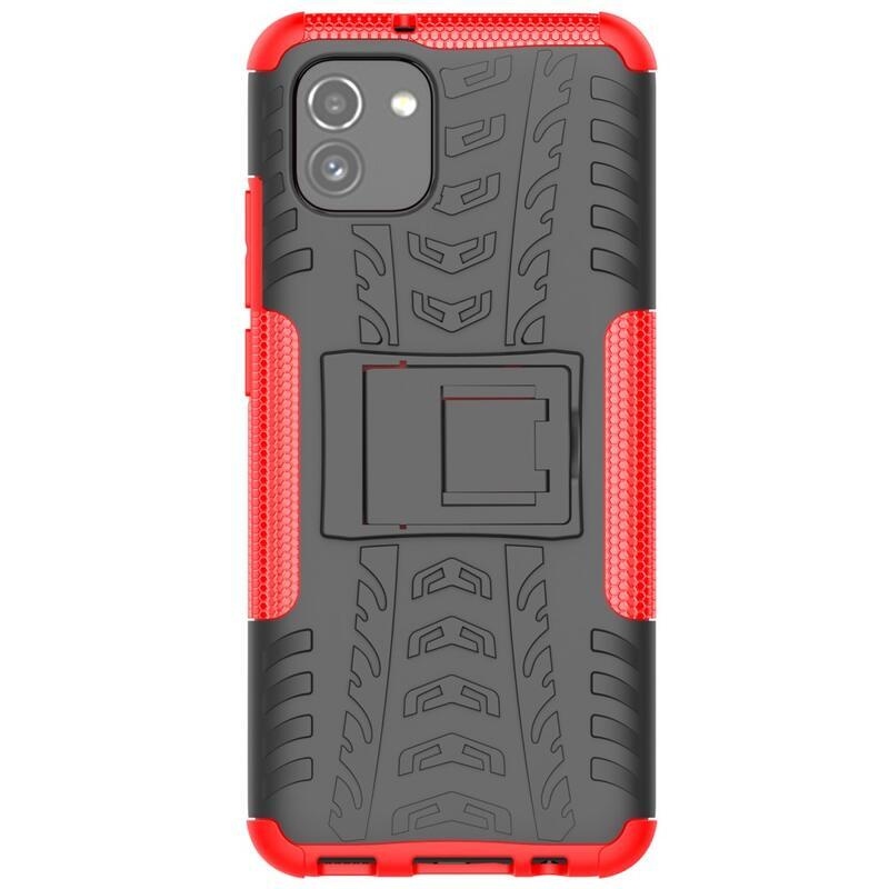 Kick tartós hibrid borítás Samsung Galaxy A03-hoz - piros