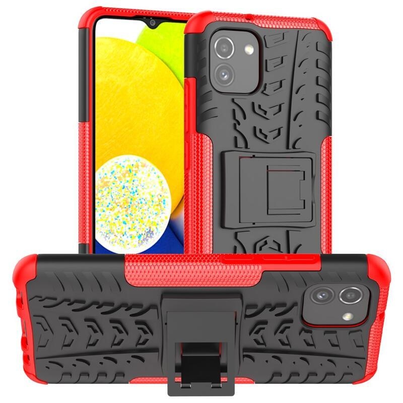 Kick tartós hibrid borítás Samsung Galaxy A03-hoz - piros